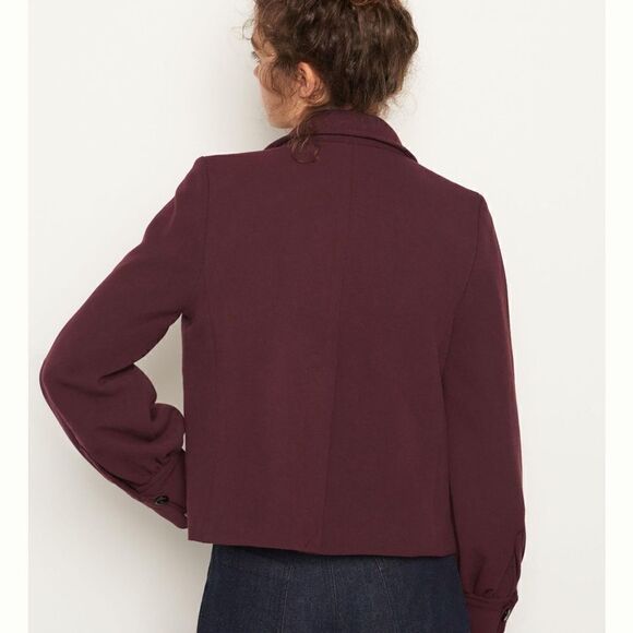 ANTHROPOLOGIE Jessica Blazer Burgundy / Wine Size Small - Picture 3 of 10
